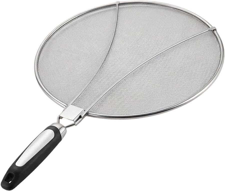 Spatbescherming Pan Oliescherm Keuken Schoon Koken Fijnmazig Rooster 29 cm Zilver