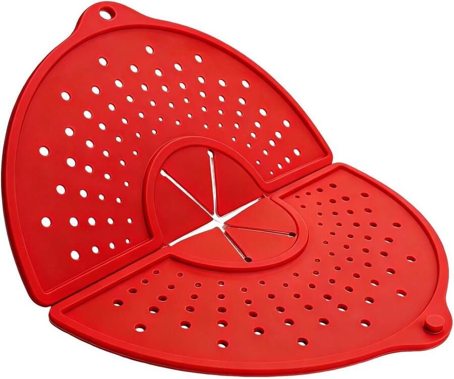 Spatbescherming Pan Vetvanger Afdekking Koken en Braden Opvouwbaar Hittebestendig 36x325 cm Rood