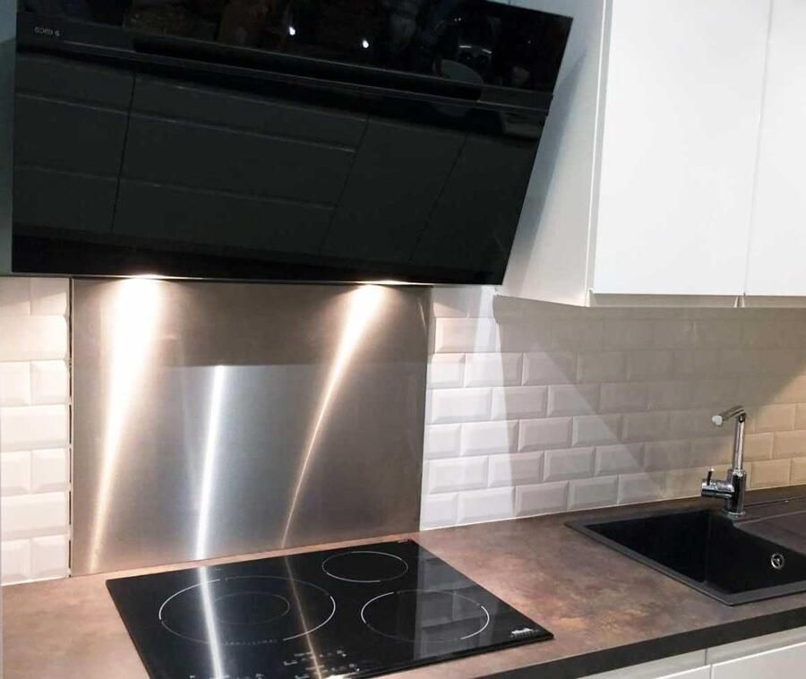 Spatbescherming RVS Spatdeksel Keuken Koken Zonder Knoeien AISI 304 Staal 100 x 50 cm Zilver