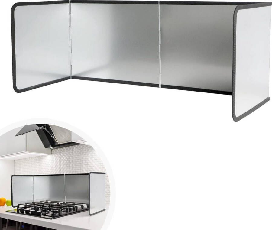 Spatbescherming voor de keuken opvouwbaar met antiaanbaklaag vouwwand keukenachterwand spuitplaat voor keukenaccessoires keuken fornuis pan muur