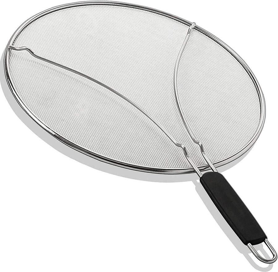 Spatbescherming voor pan Vetspatscherm Schoon koken Roestvrij staal 294 cm Zilver