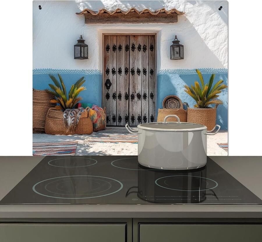 Spatbord Keuken Achterwand Beschermer Koken en Beschermen 2-in-1 Functie 52x59 cm Decoratief - Foto 1