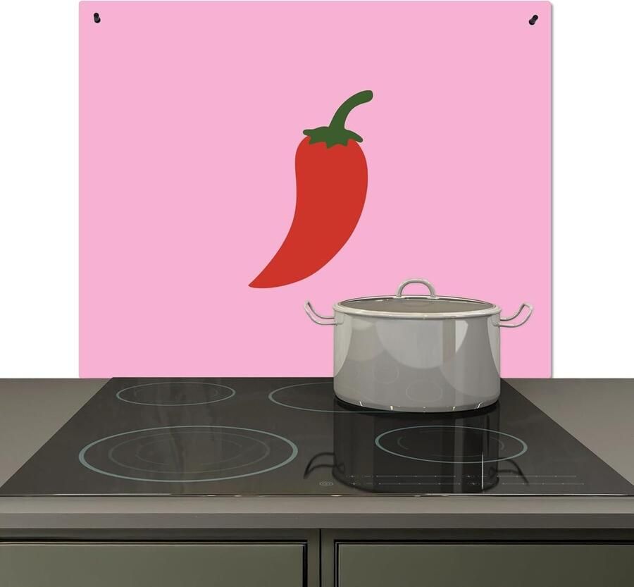 Spatbord Keuken Wandbeschermer Kookplaat Hygiënisch Werken 2-in-1 Functie 51.3x58.3 cm Rood