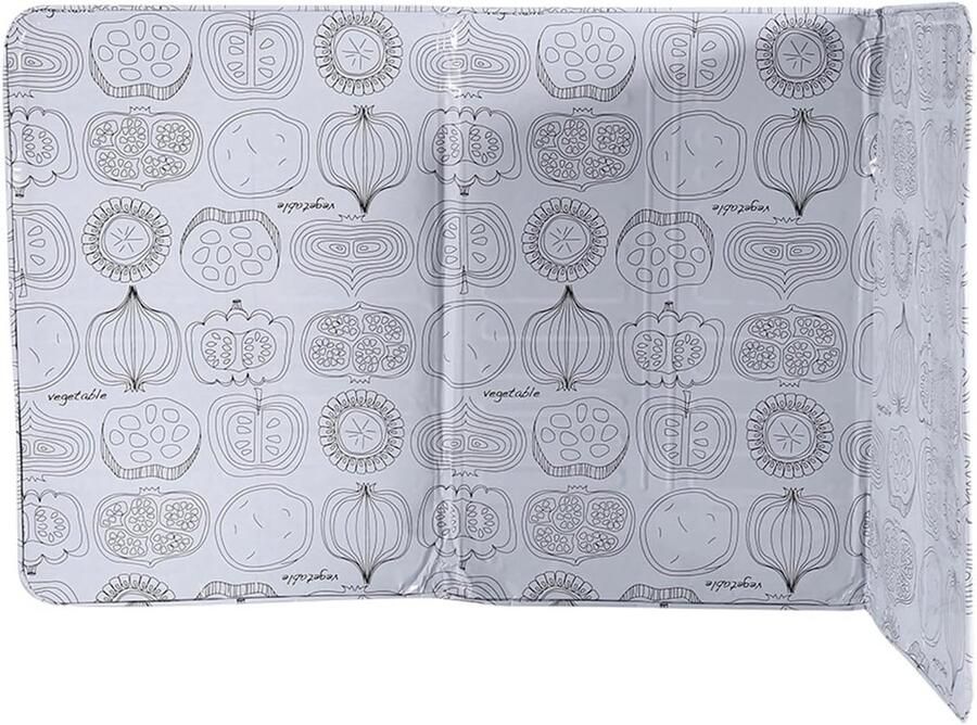 Spatdeksel Keuken Vetvanger Kookplaat Schoon Koken Scharnierende Panelen 39 x 84 cm Zilver