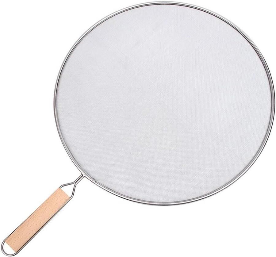 Spatdeksel Koekenpan Vet Spatscherm Schoon Koken Fijn Gaas 33 cm Zilver
