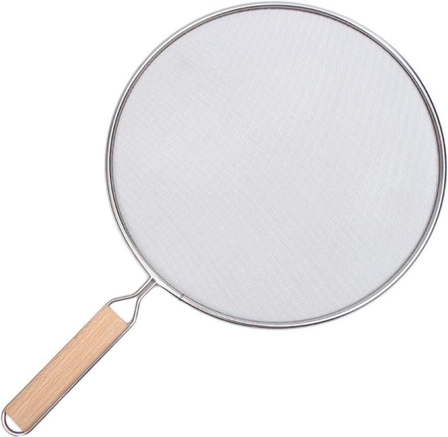 Spatdeksel Koekenpan Vetvanger Spatscherm Schoon Koken Fijn RVS Gaas 21-33 cm Zilver