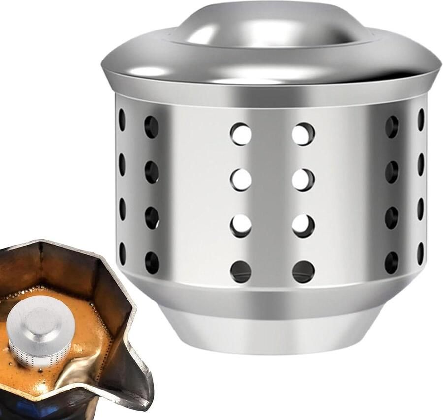 Spatdeksel Koffiezetapparaat Afdekking Espresso Koffie Maken Roestvrij Staal 5W x 4.7D cm Zilver - Foto 1