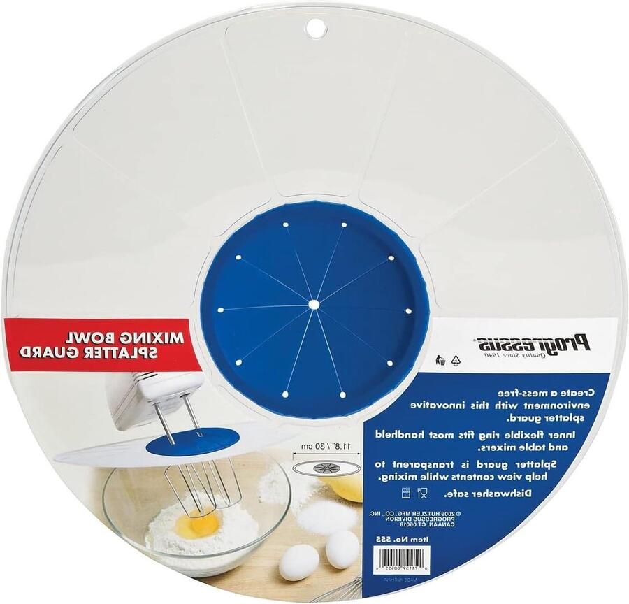 Spatdeksel Mixer Keuken Accessoire Schoon Maken Flexibele Ring 29.8 cm Diameter Transparant