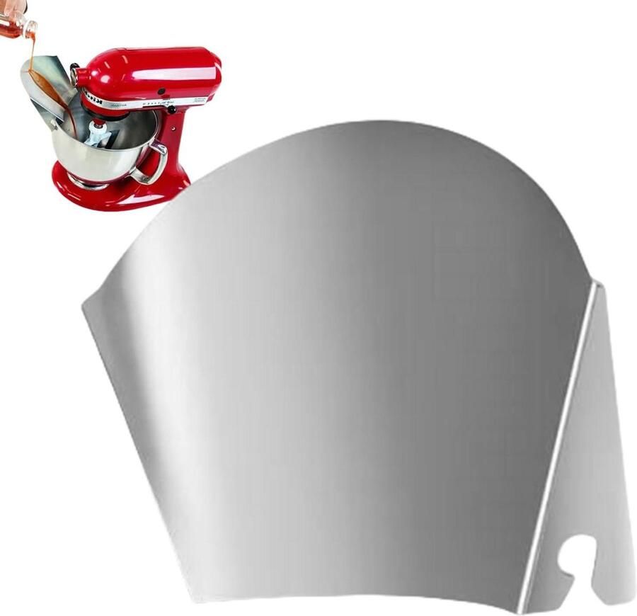Spatdeksel Mixer Keukenbescherming Schenktuit Veilig Bereiden Slijtvast Roestvrij Staal 19x15x4 cm Zilverkleurig