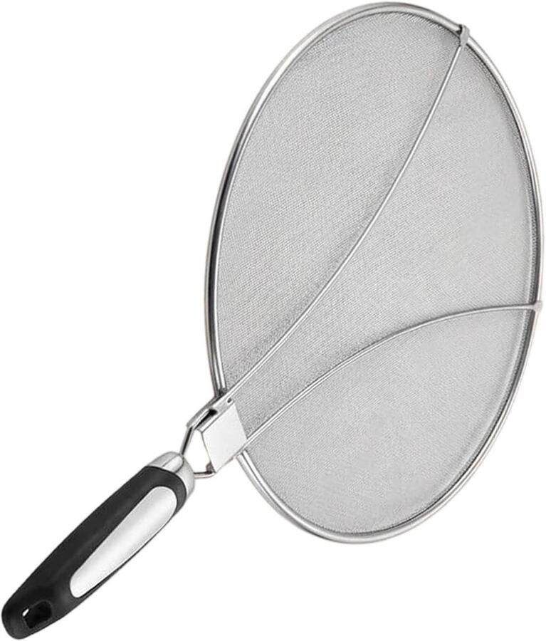 Spatdeksel Pan Vetvanger Keuken Koken Schoonhouden Fijnmazig Roestvrij Staal 31 cm Zilver