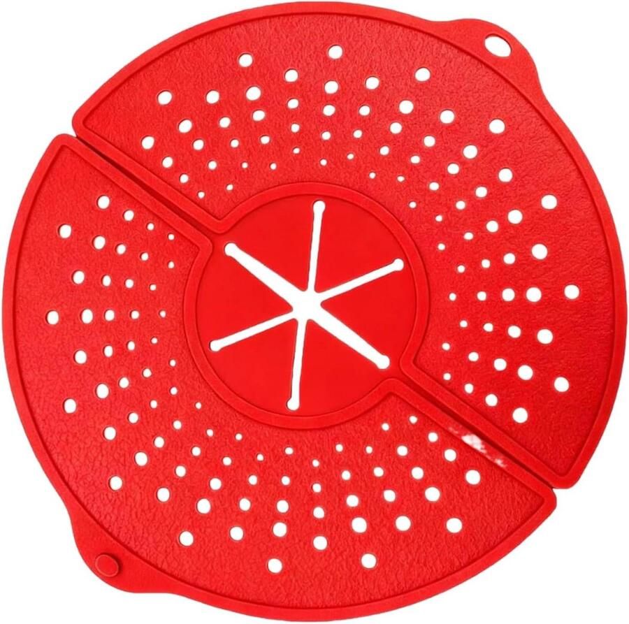 Spatdeksel Siliconen Vetvanger Deksel Koken en Bakken Hittebestendig Ontwerp 36 cm Rood
