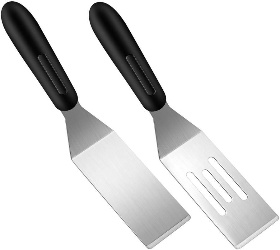 Spatel 2 stuks roestvrij staal metalen mini-serveerspatel sleuf koekjes flexibele en roostvrije serveerspatel voor pannenkoeken brownies desserts eieren