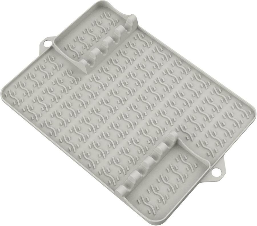 Spatel Mat Drip Pad Grill Schoonhouden Hittebestendig Siliconen 41.5 x 31.5 cm Grijs