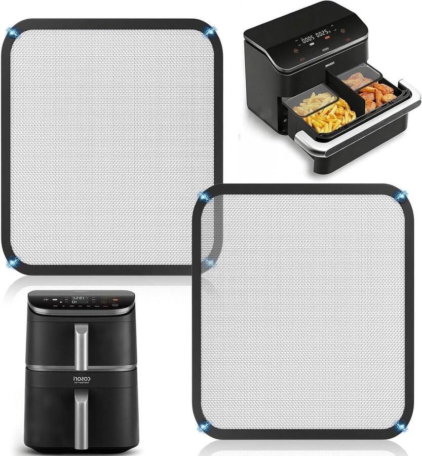 Spatgaasjes Set Airfryer Accessoires Vet Spetteren Voorkomen Hittebestendig Materiaal 175 x 22 cm Zwart - Foto 1