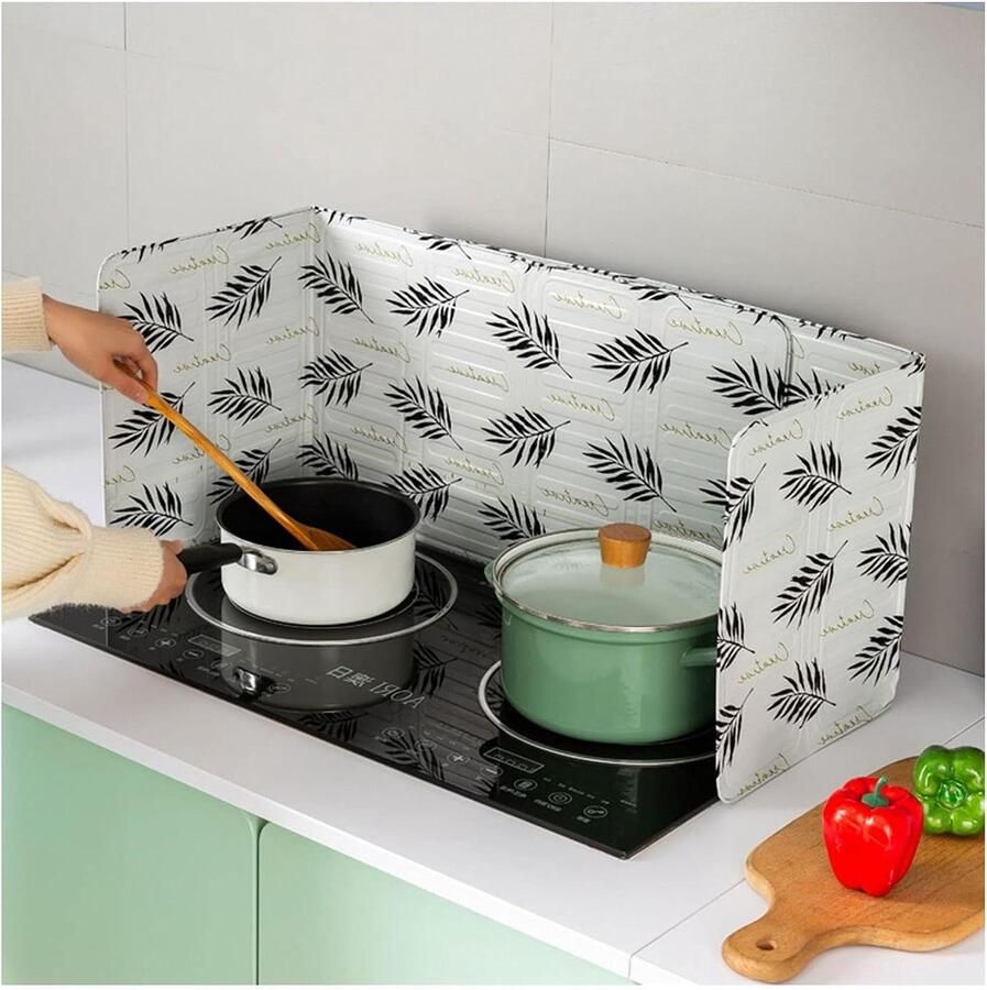 Spatscherm 2 stuks Olie Barrière Schoon Koken Vouwbare Panelen 84 cm Lengte Aluminium