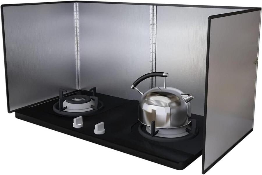 Spatscherm Beschermer Oliescherm Keuken Koken Schoonhouden Opvouwbaar Roestvrij Staal 60 x 80 x 45cm Zilverkleurig