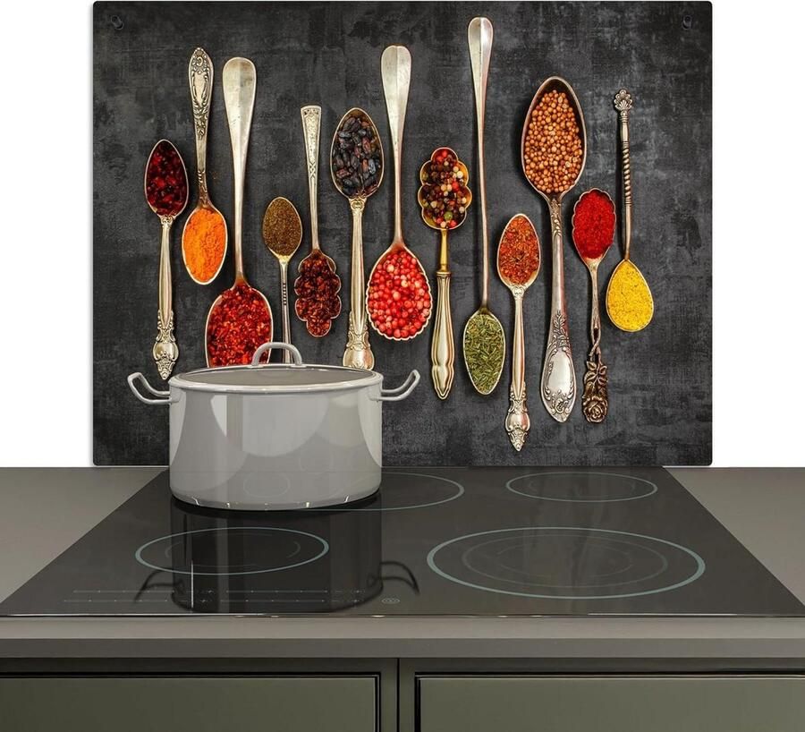 Spatscherm Keuken Achterwand Beschermer Koken en Bakken 2-in-1 Functie 52x81 cm Beton