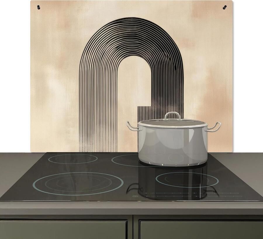 Spatscherm Keuken Achterwand Beschermer Kookplaat Spatwand Hittebestendig Aluminium 52x80 cm Zwart
