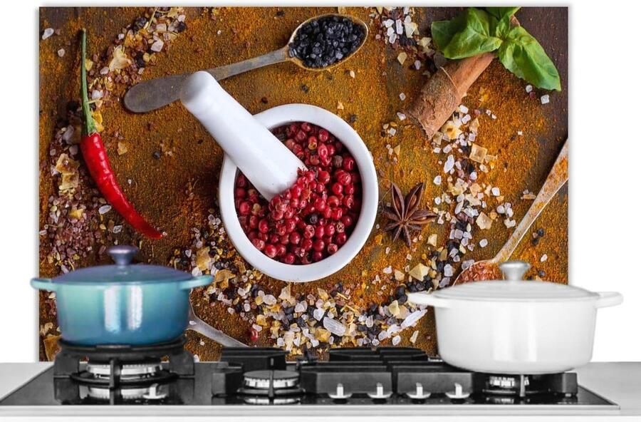 Spatscherm Keuken Achterwand Beschermer Muur Kookplaat Beschermen Unieke Foto Print 80x55 cm Bruin
