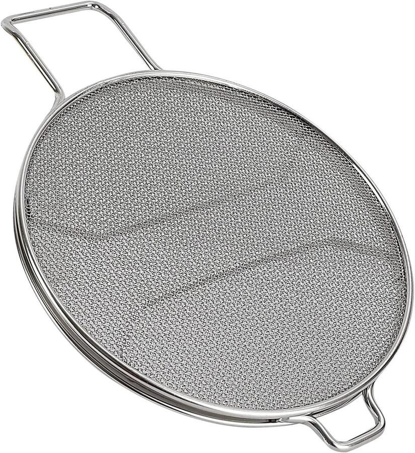 Spatscherm Keuken Frituurdeksel Veilig Koken Fijnmazig Gaas 20 cm Rond Zilver - Foto 1