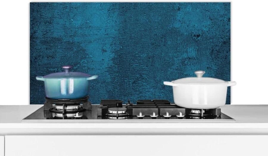 Spatscherm Keuken Spatwand Aanrecht Koken Beschermen Betonlook Blauw 100x50 cm Veelkleurig