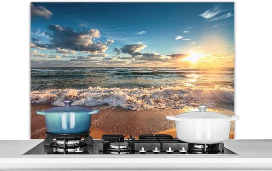 Spatscherm Keuken Spatwand Aanrecht Koken Beschermen Waterdicht Eenvoudig 100x65 cm Veelkleurig