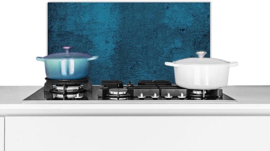 Spatscherm Keuken Spatwand Aanrecht Kookplaat Beschermen Betonnen Structuur 70x30 cm Blauw