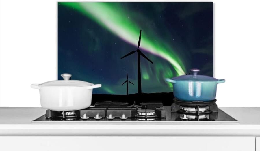 Spatscherm Keuken Spatwand Aanrecht Kookplaat Beschermen Hittebestendig Materiaal 60x40 cm Paars Noorderlicht