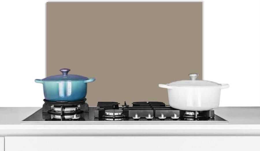 Spatscherm Keuken Spatwand Aanrecht Kookplaat Beschermen Luxe Aluminium 60x40 cm Beige