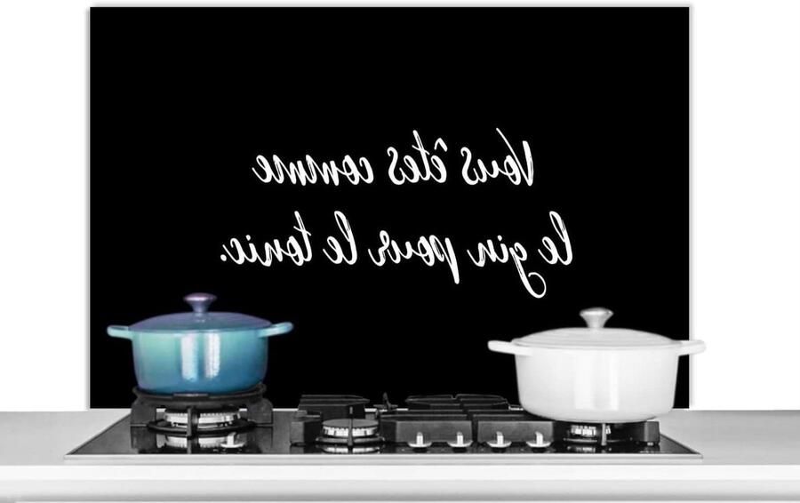 Spatscherm Keuken Spatwand Achterwand Koken Beschermen Unieke Quote Print 100x65 cm Veelkleurig