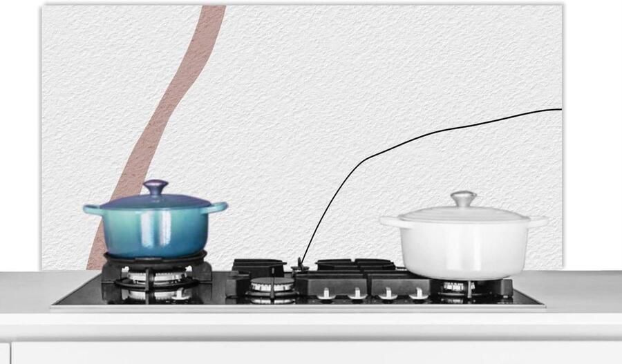 Spatscherm Keuken Spatwand Achterwand Kookplaat Beschermen Lijn Pastel Design 120x60 cm Veelkleurig
