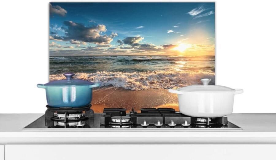 Spatscherm Keuken Spatwand Achterwand Kookplaat Beschermen Luxe Aluminium 70x50 cm Veelkleurig