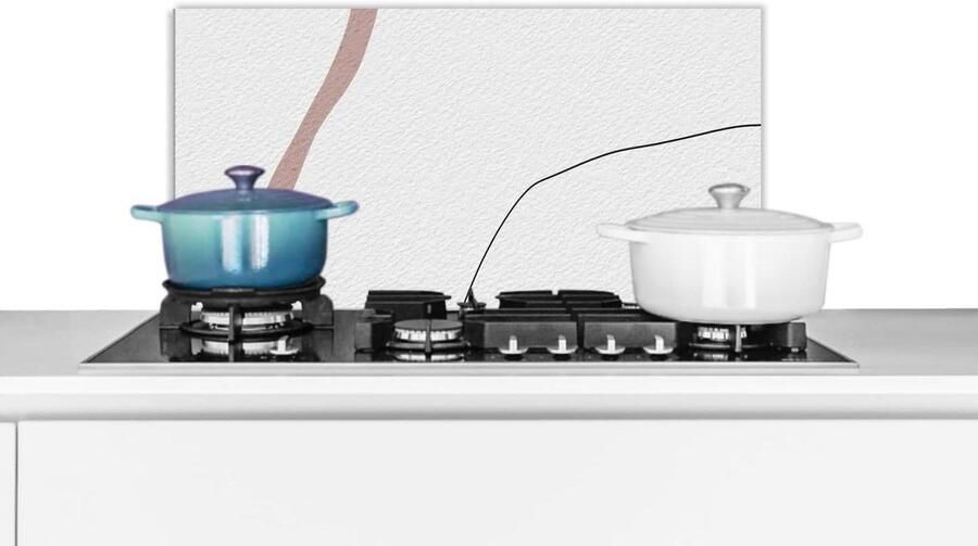 Spatscherm Keuken Spatwand Achterwand Kookplaat Beschermen Luxe Aluminium Design 70x30 cm Pastel Lijn