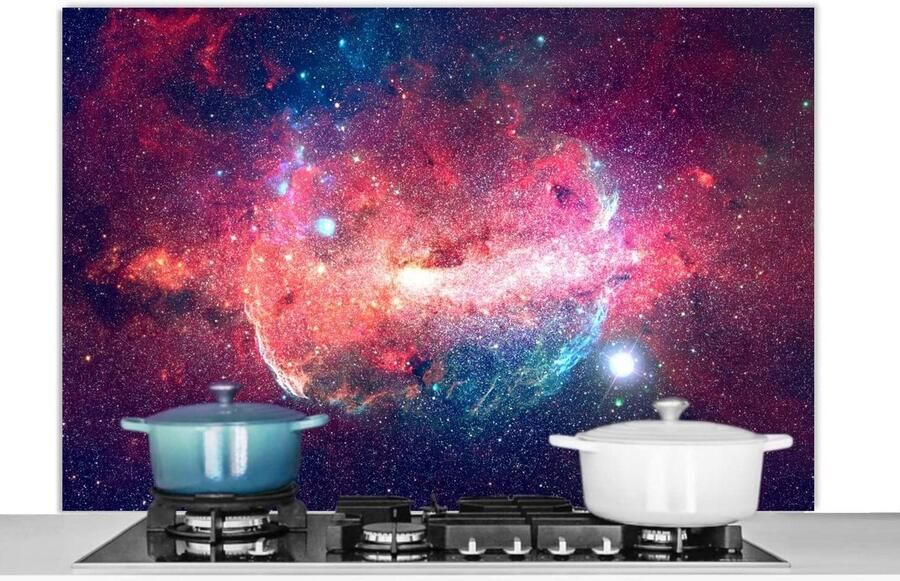 Spatscherm Keuken Spatwand Achterwand Kookplaat Beschermen Unieke Fotoafdruk 120x80 cm Oranje Sterren