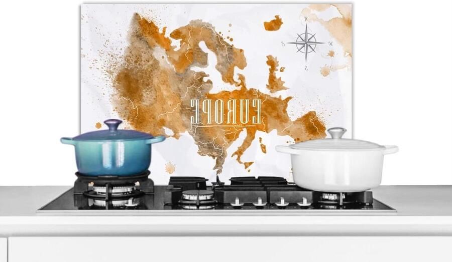 Spatscherm Keuken Spatwand Achterwand Kookplaat Beschermen Waterdicht Aluminium 60x40 cm Veelkleurig