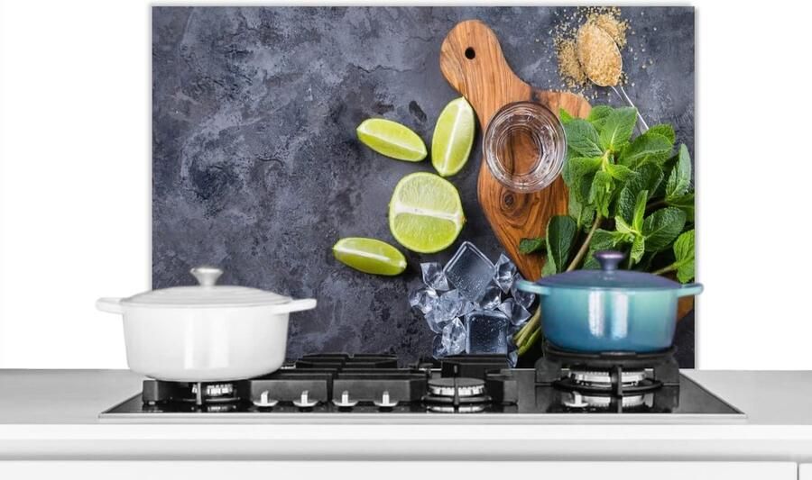 Spatscherm Keuken Spatwand Fornuis Kookplaat Beschermen Luxe Aluminium 90x60 cm Veelkleurig