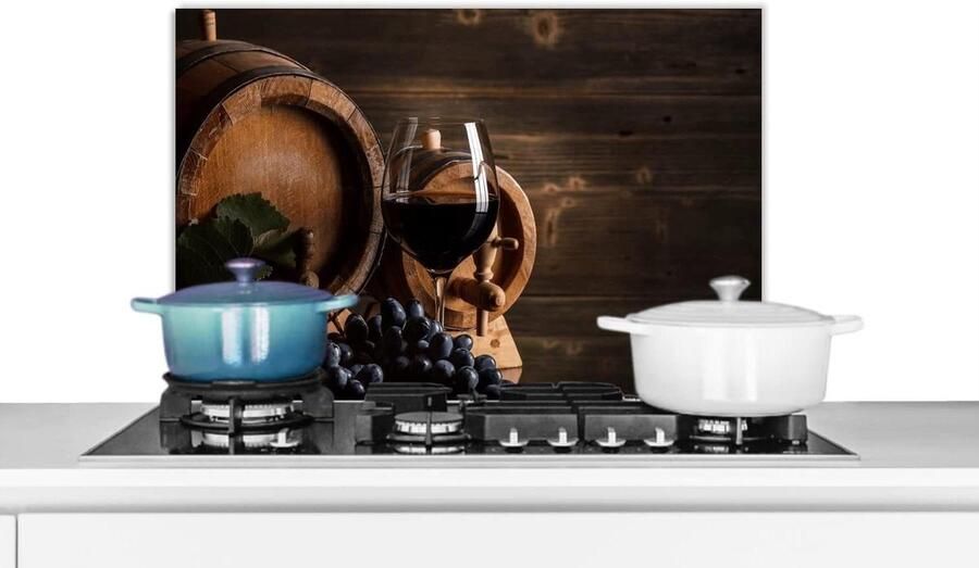 Spatscherm Keuken Spatwand Glas Kookplaat Beschermen Luxe Aluminium 70x50 cm Veelkleurig