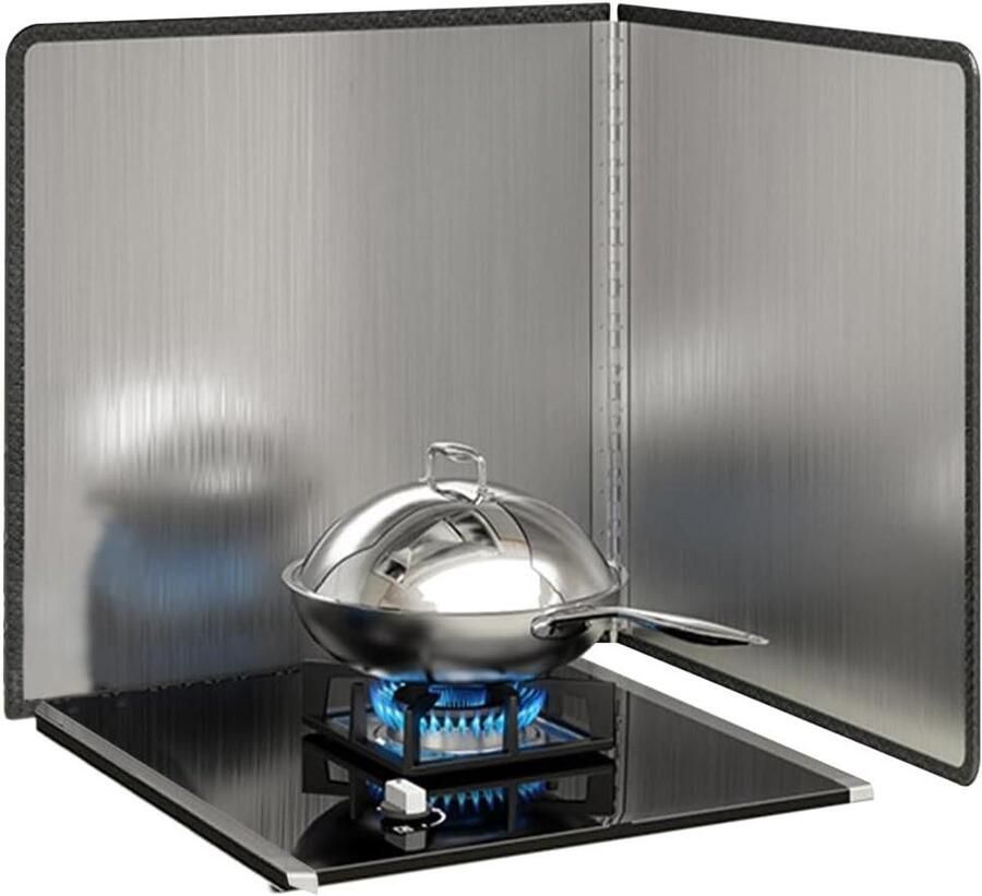 Spatscherm Keuken Vetvanger Spatscherm Schoon Koken Opvouwbaar Roestvrij Staal 30x30cm Zilver