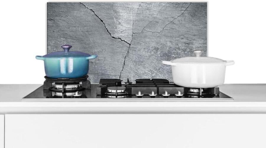 Spatscherm Keuken Wandpaneel Achterwand Koken Beschermen Beton Look Print 70x30 cm Grijs