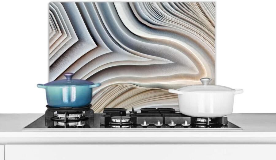 Spatscherm Keuken Wandpaneel Achterwand Koken Beschermen Luxe Marmerlook 60x40 cm Veelkleurig
