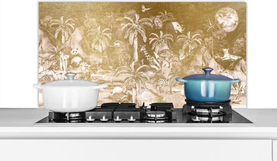 Spatscherm Keuken Wandpaneel Keuken Kookplaat Beschermen Luxe Aluminium 100x50 cm Veelkleurig