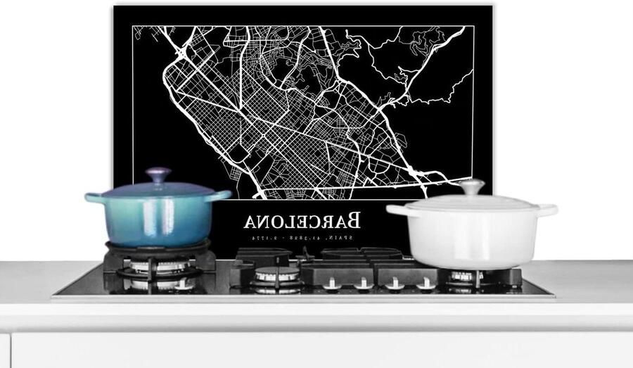 Spatscherm Keuken Wandpaneel Keuken Kookplaat Beschermen Stadskaart Design 70x50 cm Veelkleurig
