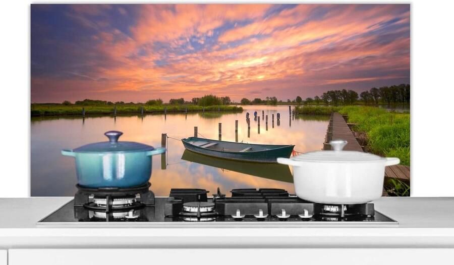 Spatscherm Keuken Wandpaneel Koken Beschermen Luxe Aluminium 120x60 cm Veelkleurig