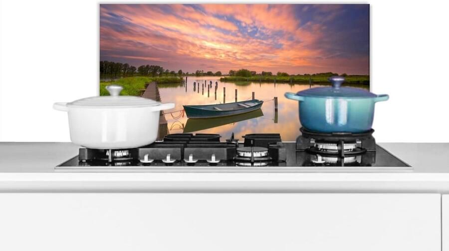 Spatscherm Keuken Wandpaneel Koken Beschermen Luxe Aluminium 70x30 cm Veelkleurig
