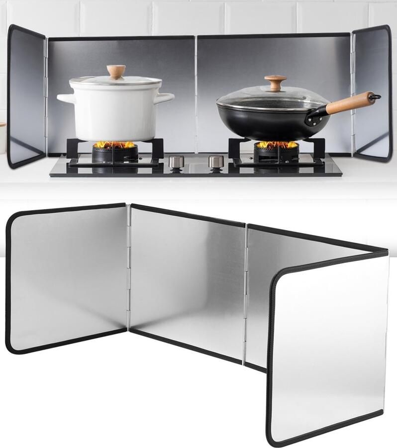 Spatscherm keukenachterwand 4-zijdige spatscherm vouwwand keuken 76 x 29 x 30 cm spatscherm keuken vetspatscherm spatscherm kachel geschikt voor fornuis aparte olievlekken