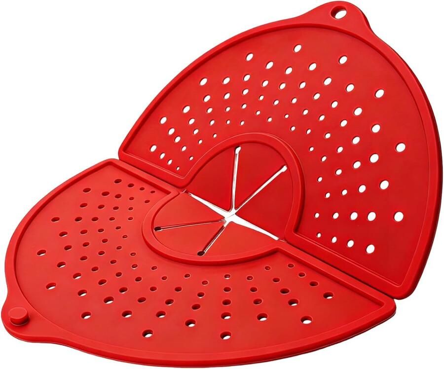 Spatscherm Koken Vetvanger Hoes Schoon Koken Opvouwbaar Ontwerp 335 cm Rood - Foto 1
