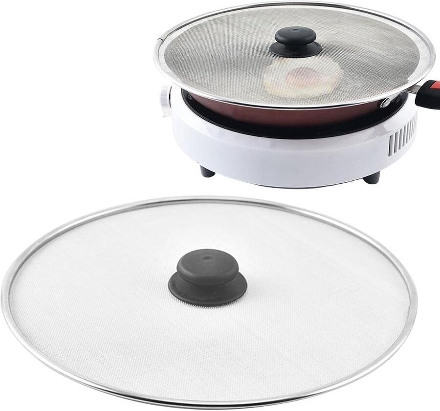 Spatscherm Olieschild Koken Roestvrij staal 29 cm diameter Zilver