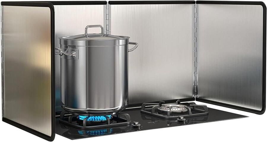 Spatscherm voor fornuis Kachel spatscherm Schoon koken Opvouwbaar ontwerp 40x40x80cm Zilver