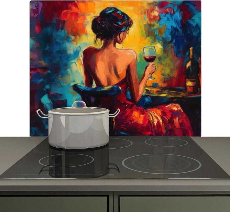 Spatwand Keuken Achterwand Beschermer Koken en Beschermen 2-in-1 Functie 52x65 cm Wijnkleurig