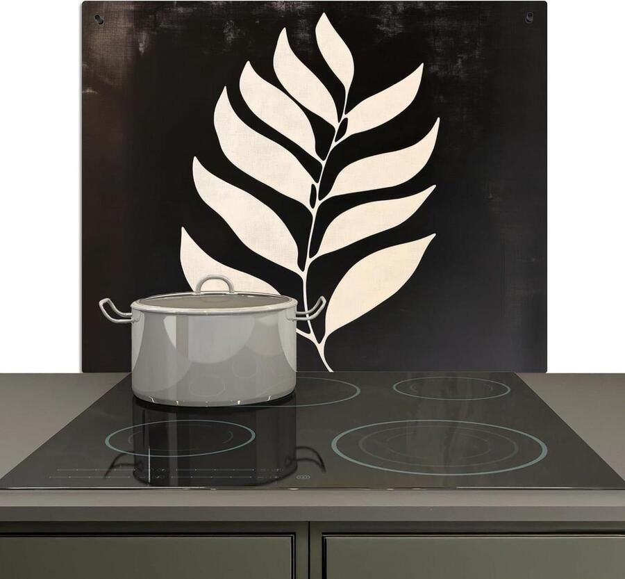Spatscherm Keuken Spatwand Kookplaat Keukenwand Beschermen 2-in-1 Functie 51x59 cm Wit